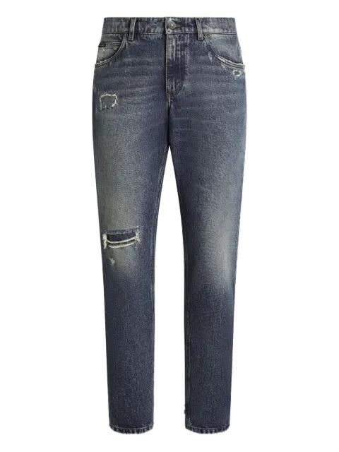 distressed logo-plaque jeans by DOLCE&GABBANA
