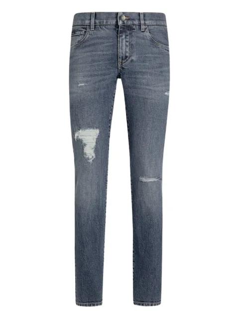 distressed logo-plaque jeans by DOLCE&GABBANA