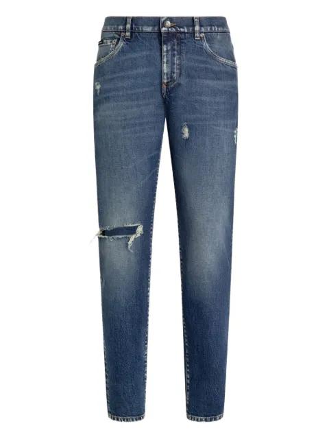 distressed ripped-knee jeans by DOLCE&GABBANA