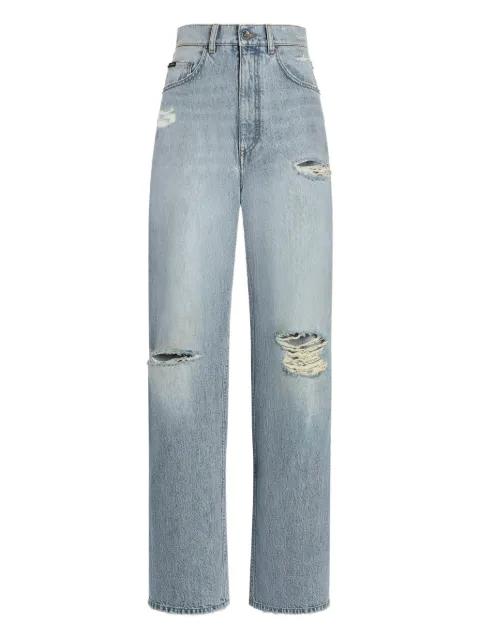 distressed wide-leg jeans by DOLCE&GABBANA