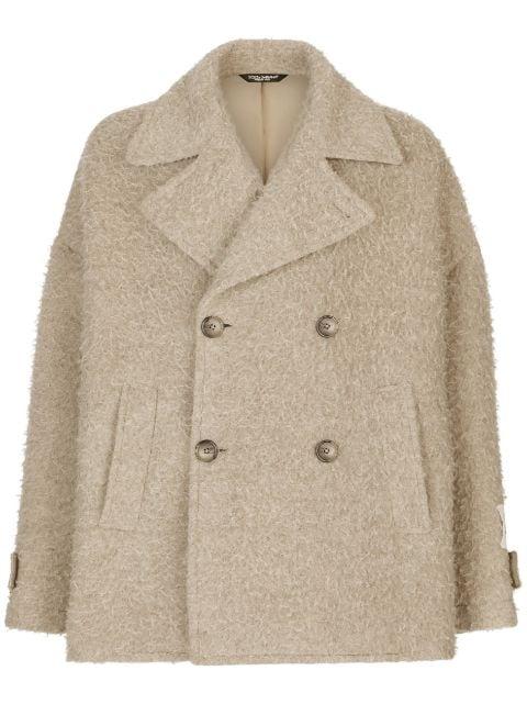 double-breasted brushed peacoat by DOLCE&GABBANA