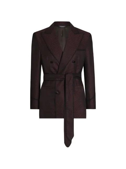 double-breasted jacket in micro-pattern jacquard by DOLCE&GABBANA