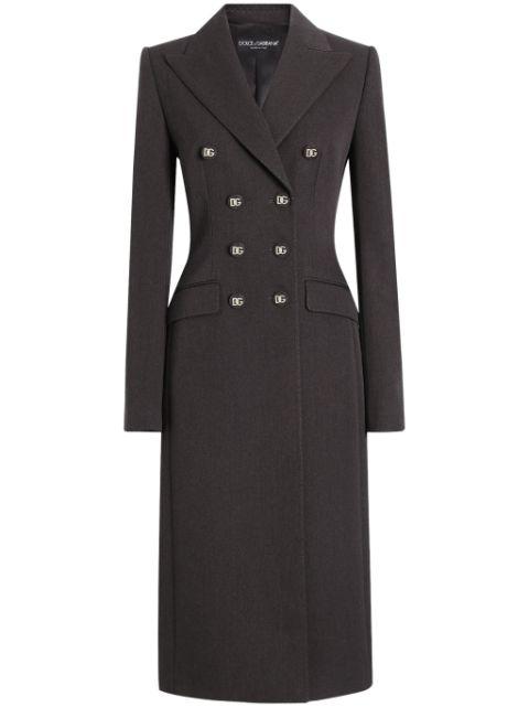 double-breasted padded-hips coat by DOLCE&GABBANA
