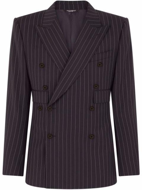 double-breasted pinstripe wool suit by DOLCE&GABBANA