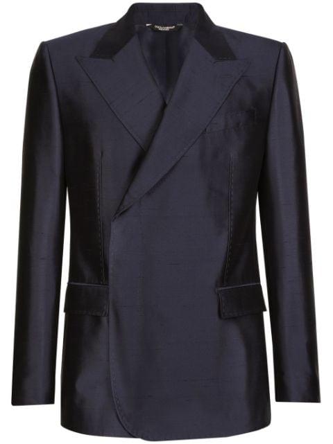 double-breasted silk suit jacket by DOLCE&GABBANA