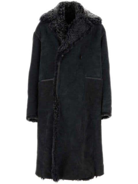 double-breasted suede coat by DOLCE&GABBANA