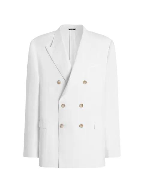 double-breasted taormina linen jacket by DOLCE&GABBANA