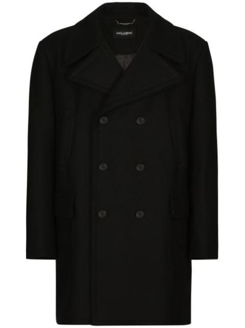 double-breasted wool pea coat by DOLCE&GABBANA