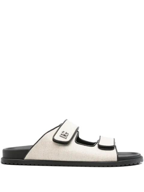 double-strap canvas slides by DOLCE&GABBANA