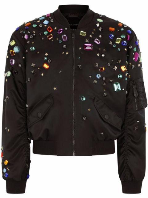 embellished bomber jacket by DOLCE&GABBANA