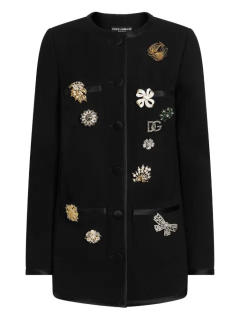 embellished button-front jacket by DOLCE&GABBANA