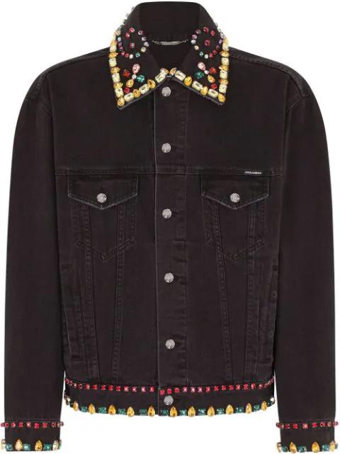 embellished-detail denim jacket by DOLCE&GABBANA