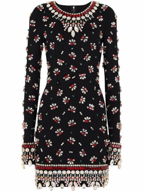 embellished long-sleeve minidress by DOLCE&GABBANA