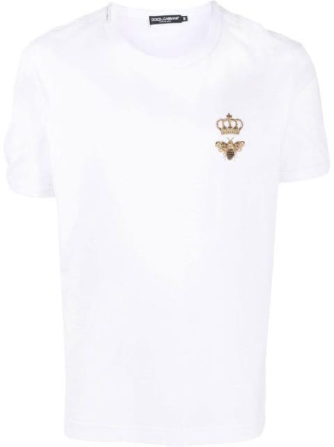 embroidered Bee cotton T-shirt by DOLCE&GABBANA