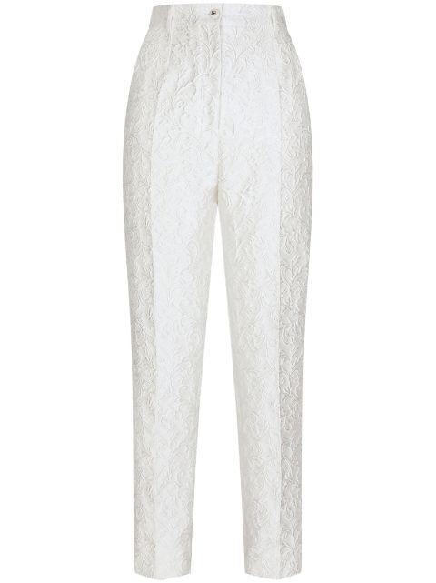 embroidered cigarette trousers by DOLCE&GABBANA