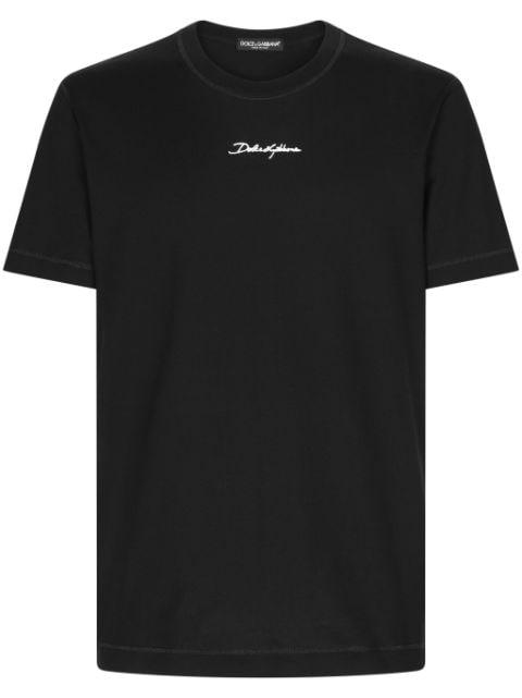 embroidered-patch cotton T-shirt by DOLCE&GABBANA