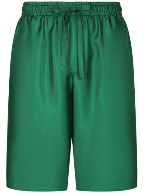 embroidered silk track shorts by DOLCE&GABBANA