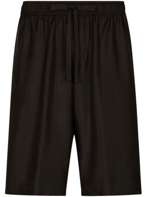 embroidered silk track shorts by DOLCE&GABBANA
