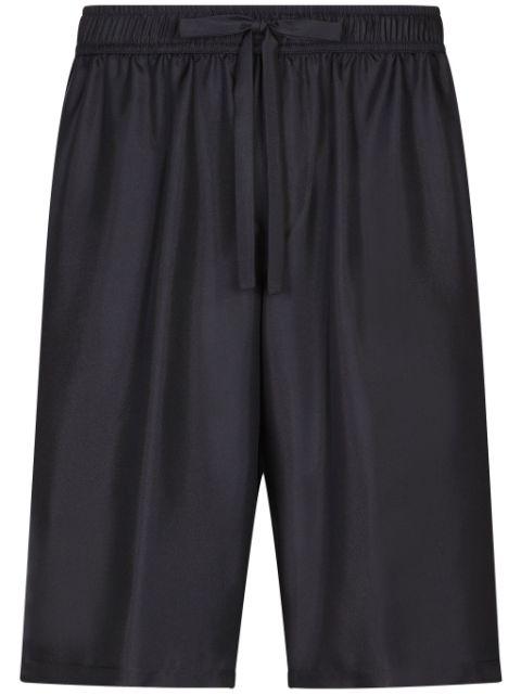 embroidered silk track shorts by DOLCE&GABBANA