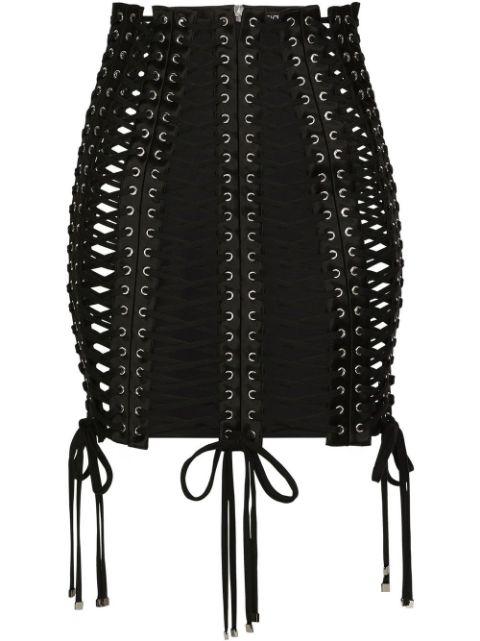 eyelet-embellished miniskirt by DOLCE&GABBANA