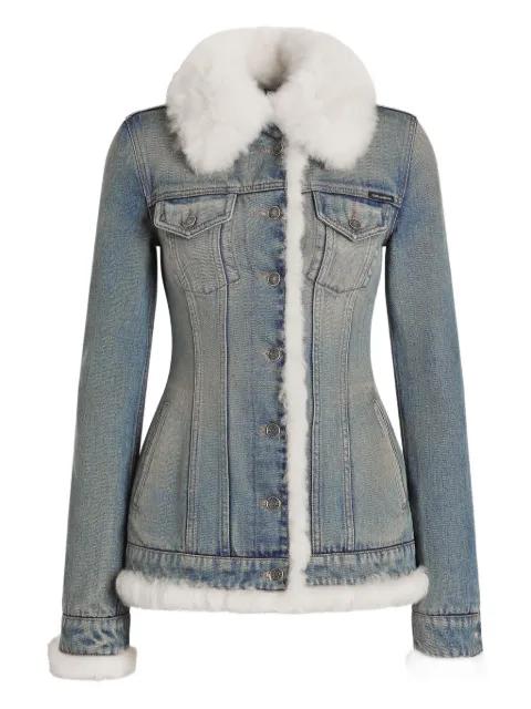 faux-fur denim jacket by DOLCE&GABBANA