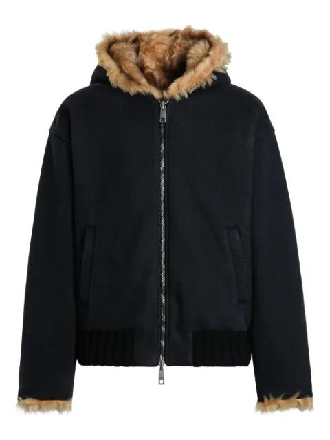 faux-fur reversible hoodied jacket by DOLCE&GABBANA