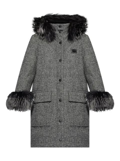 faux-fur trimmed wool coat by DOLCE&GABBANA