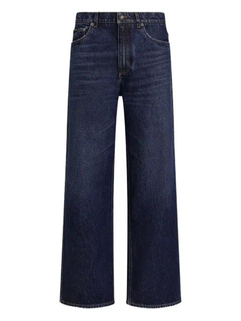 five-pocket logo-plaque jeans by DOLCE&GABBANA