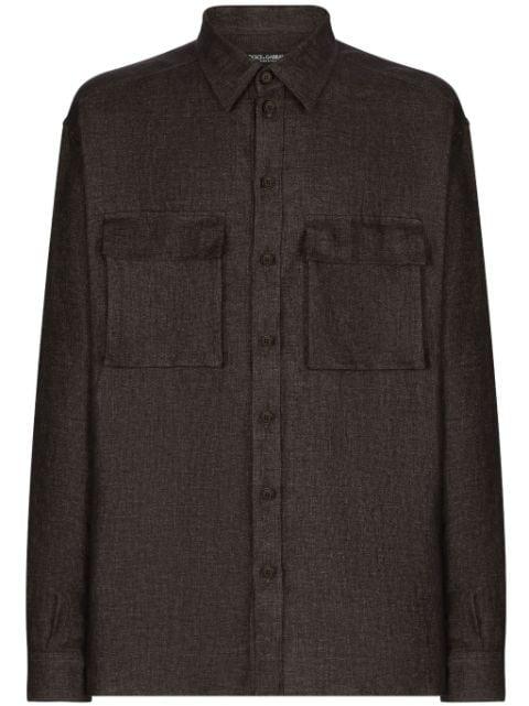 flap-pocket linen shirt by DOLCE&GABBANA
