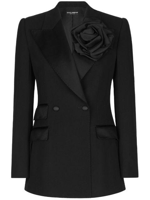 floral-appliqué double-breasted blazer by DOLCE&GABBANA