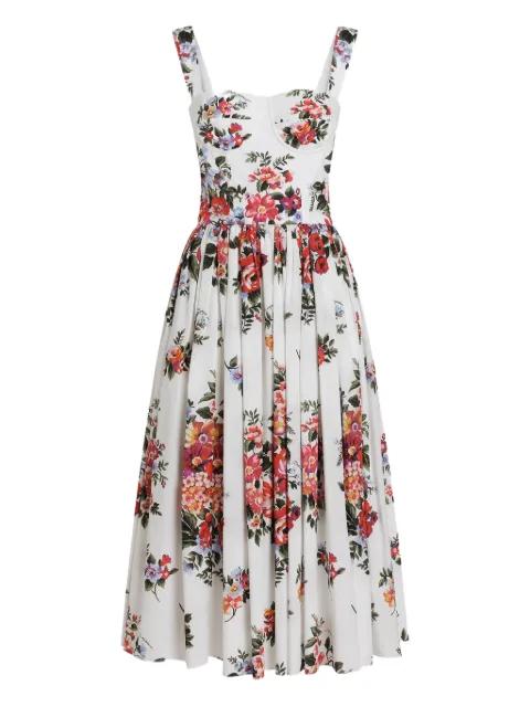 floral bouquet-print midi dress by DOLCE&GABBANA