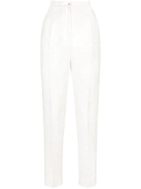 floral-brocade tailored trousers by DOLCE&GABBANA