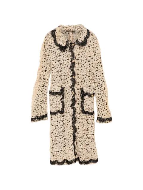 floral crochet laced coat by DOLCE&GABBANA 