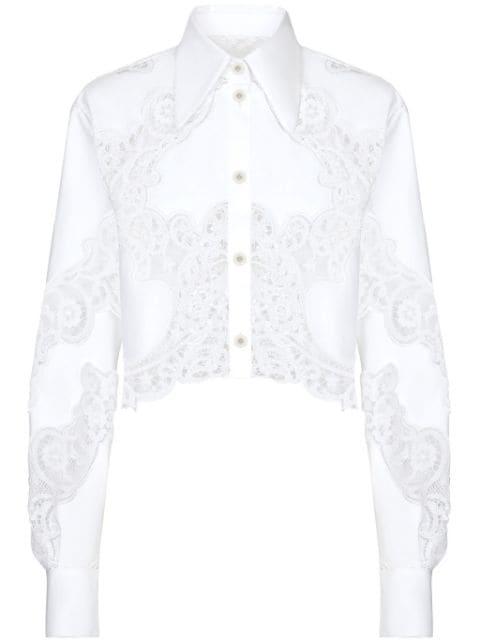 floral-embroidered poplin shirt by DOLCE&GABBANA
