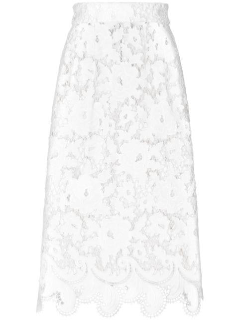 floral-embroidery open-work skirt by DOLCE&GABBANA