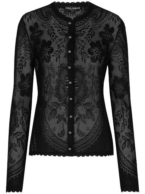 floral-lace button-up cardigan by DOLCE&GABBANA