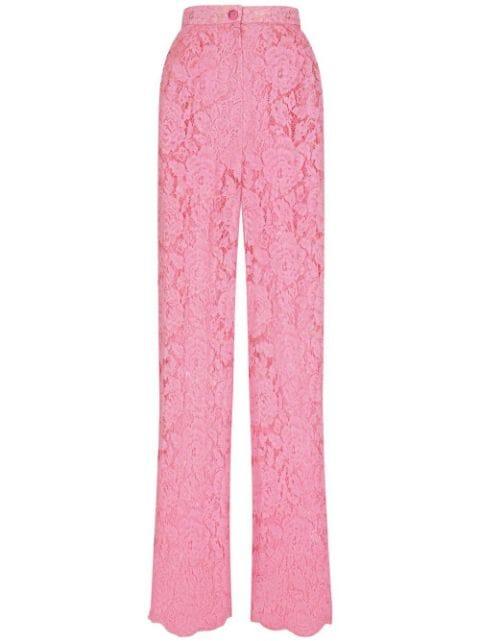 floral-lace flared trousers by DOLCE&GABBANA