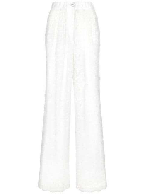 floral-lace long-length palazzo pants by DOLCE&GABBANA