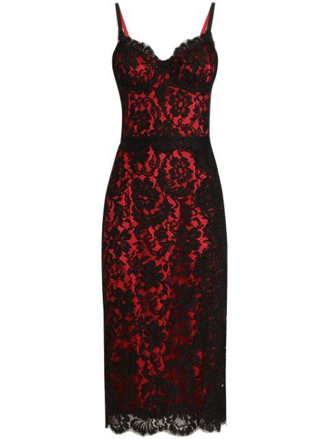 floral-lace midi dress by DOLCE&GABBANA