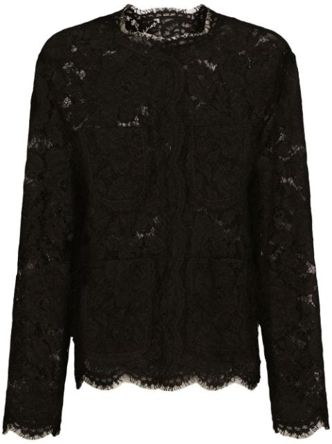 floral-lace single-breasted jacket by DOLCE&GABBANA