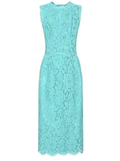 floral-lace sleeveless midi dress by DOLCE&GABBANA
