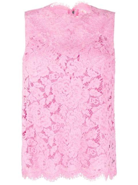 floral lace sleeveless top by DOLCE&GABBANA