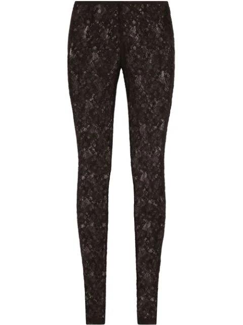 floral-lace slim-cut leggings by DOLCE&GABBANA