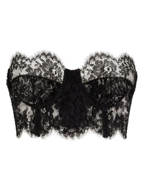 floral-lace sweetheart-neck corset by DOLCE&GABBANA