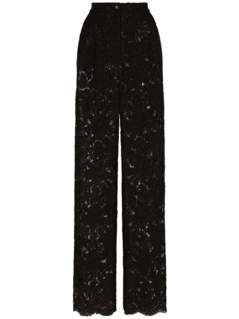 floral lace tailored trousers by DOLCE&GABBANA