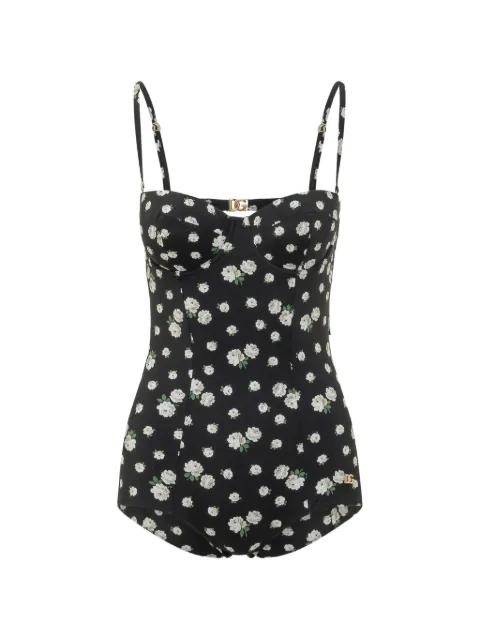floral-print DG logo swimsuit by DOLCE&GABBANA