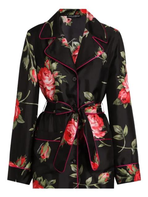 floral-print belted blouse by DOLCE&GABBANA