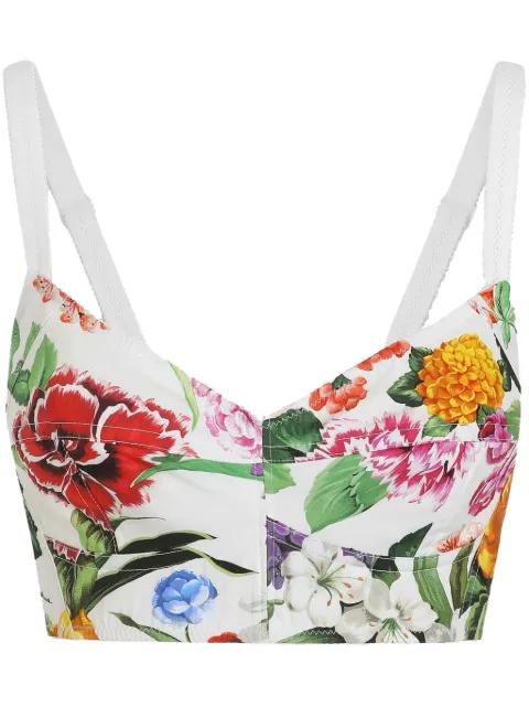 floral-print crop top by DOLCE&GABBANA