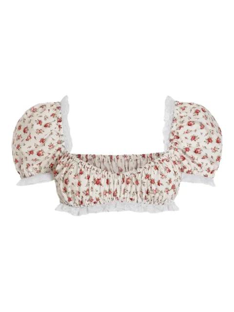floral-print cropped top by DOLCE&GABBANA