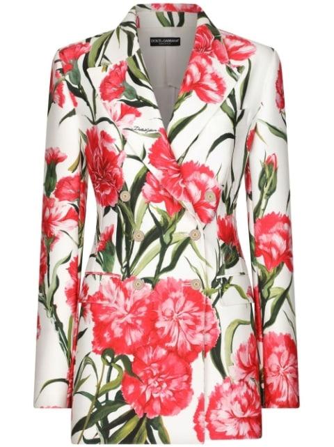 floral-print double-breasted blazer by DOLCE&GABBANA